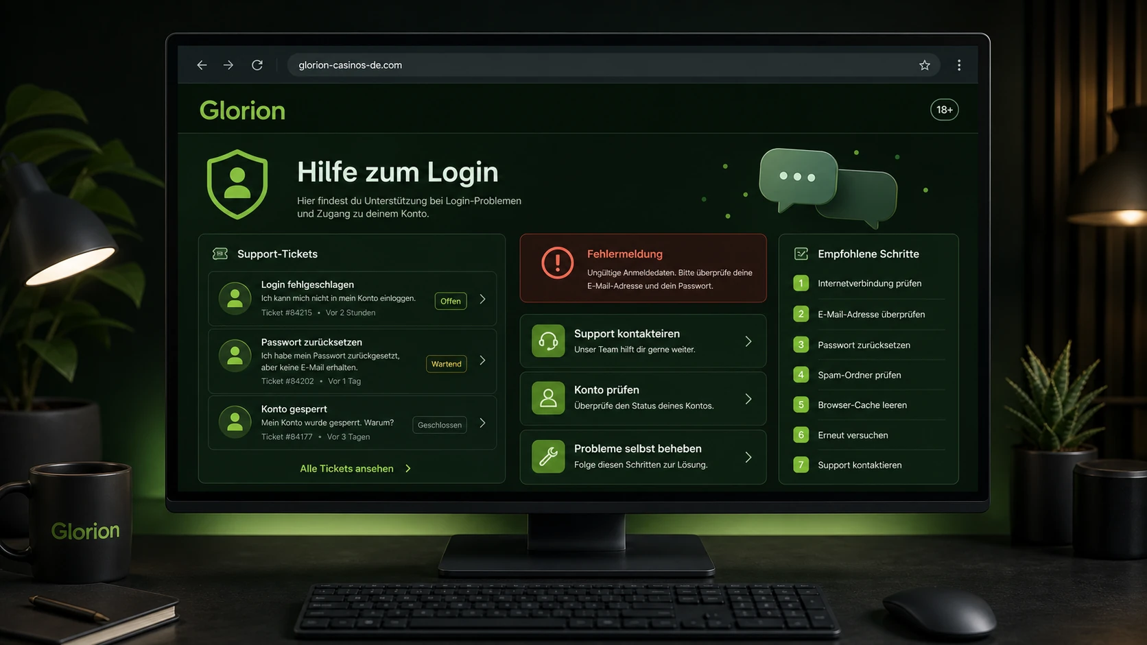 Unterstützung bei Login-Fragen